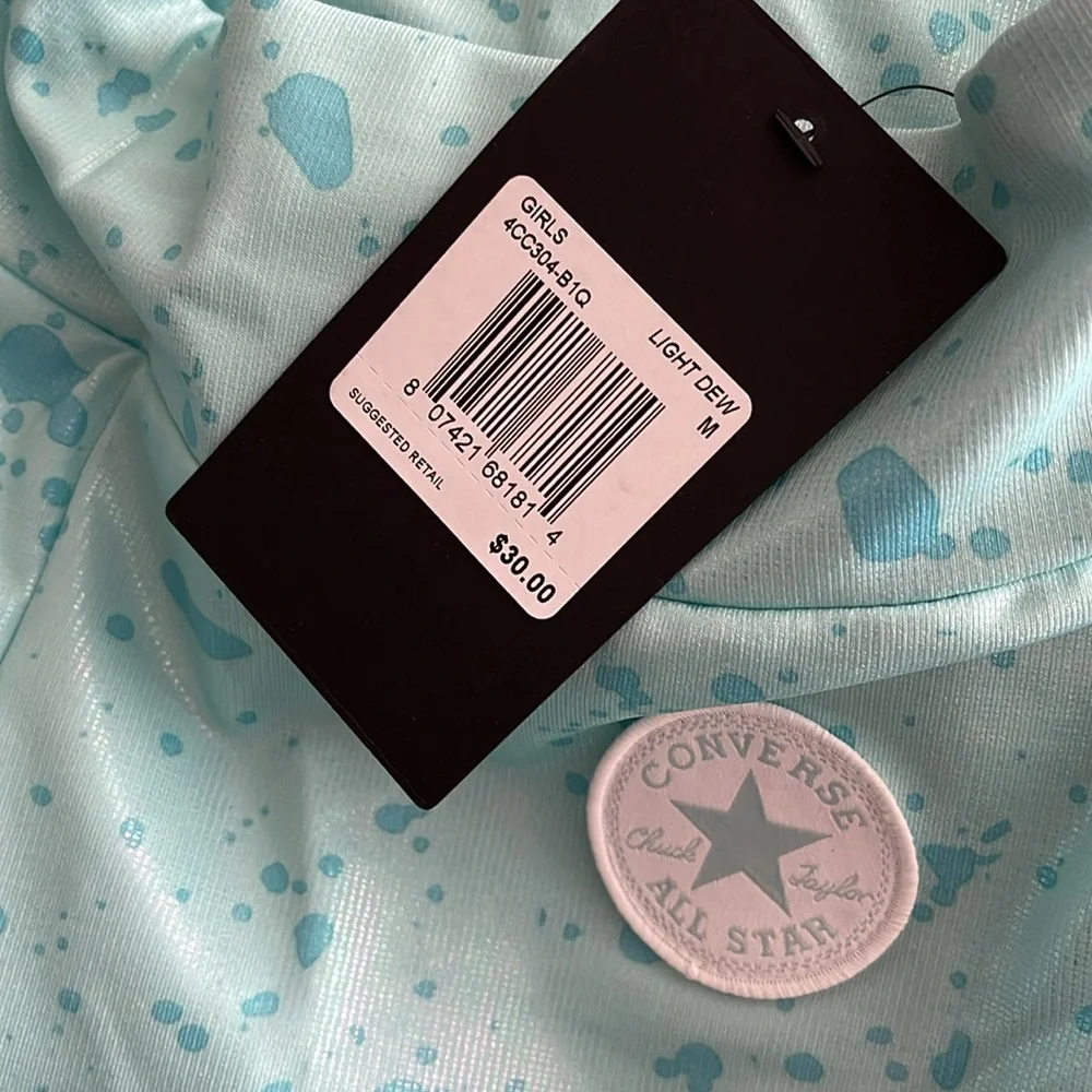 Converse Girls High Rise Shine Leggings in Light Dew Mint Green Size Medium